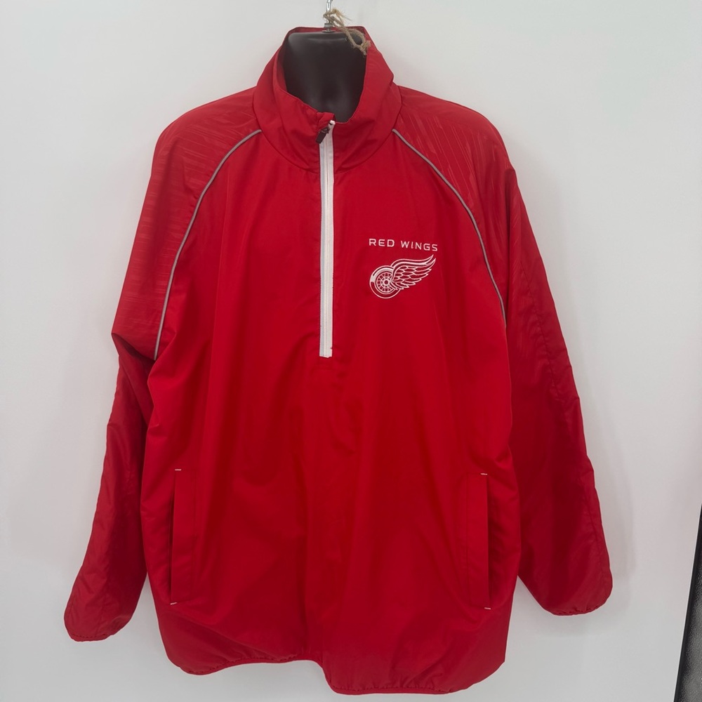 Detroit Red Wings G III Quarter Zip Windbreaker Jacket 3XL Red Embroidered NHL